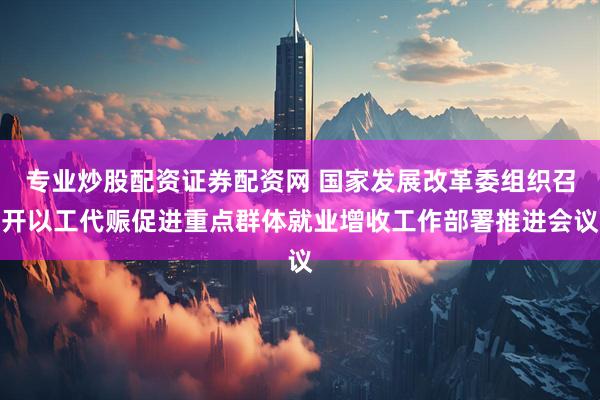专业炒股配资证券配资网 国家发展改革委组织召开以工代赈促进重点群体就业增收工作部署推进会议